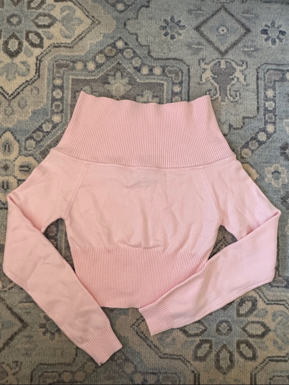 Edikted Pastel Pink Ribbed Off-Shoulder Top
